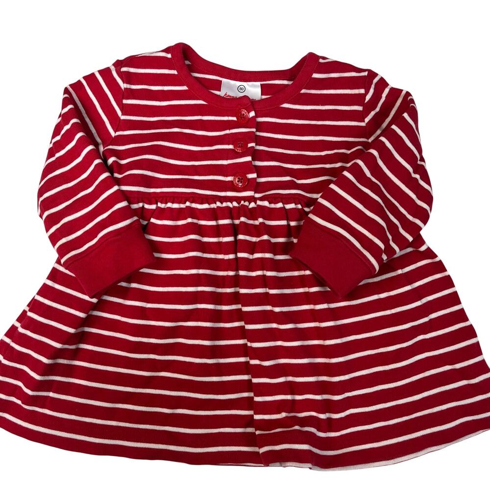 Hanna Andersson Baby Girl Size 80 Red Striped Dress